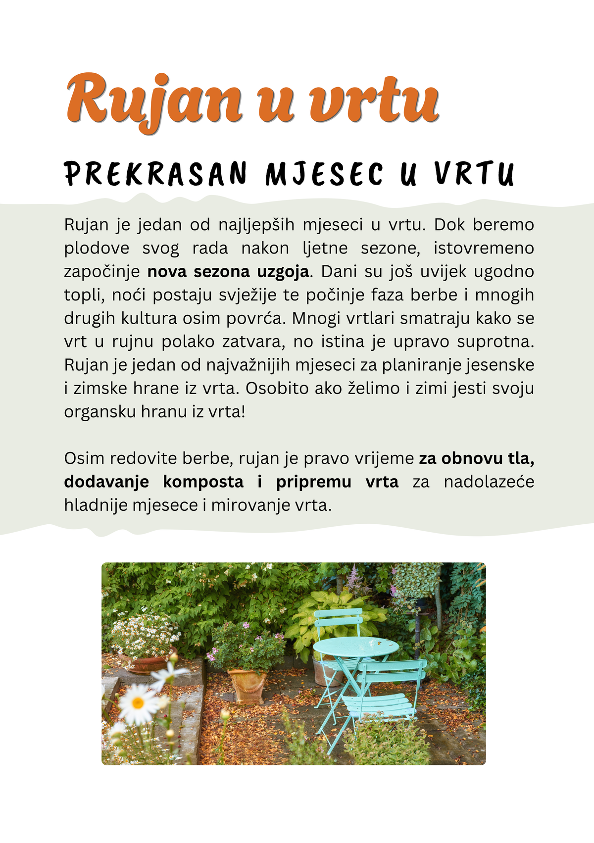 KALENDAR RADOVA U VRTU: JESEN I ZIMA